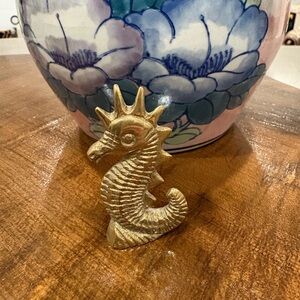 Brass Seahorse Sculpture